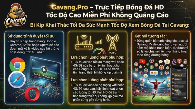 Hướng dẫn cách tối ưu trình duyệt để xem bóng đá trực tuyến không giật lag trên Gavang